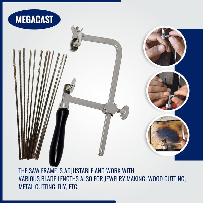 MegaCast GERMAN STYLE JEWELERS SAW FRAME with 144 ASSORTED JEWELERS SAW BLADES - Image 3