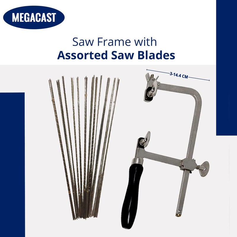 MegaCast GERMAN STYLE JEWELERS SAW FRAME with 144 ASSORTED JEWELERS SAW BLADES - Image 2