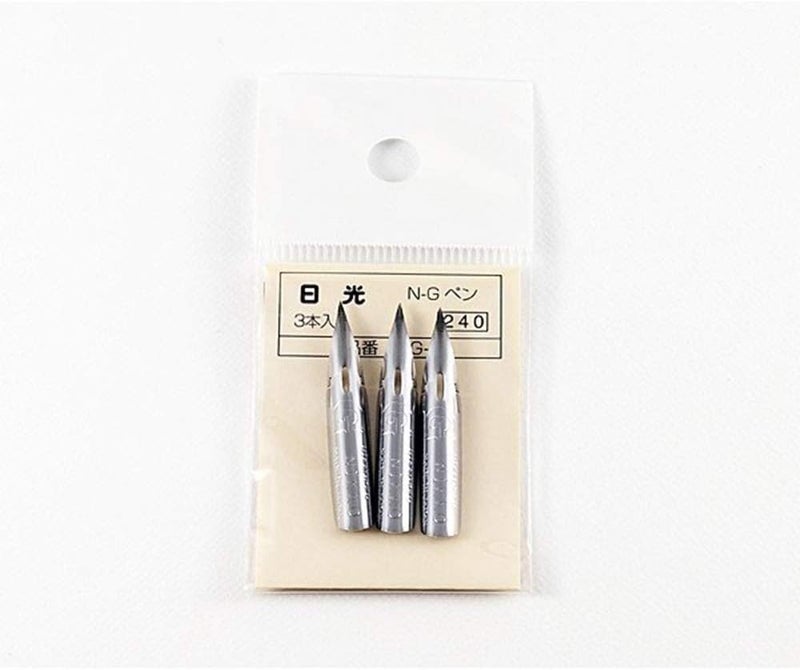 Nikko Manga Pen Nib N-Gpen Set of 3 - Fine Point Black Ink Nibs for Calligraphy and Manga Art - Image 2