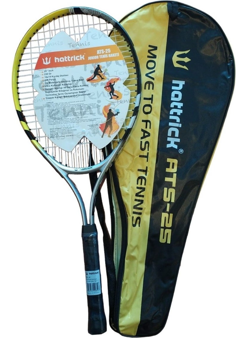 Hattrick ATS25 Junior Tennis Racket 25 Inch 230GR Yellow Black 