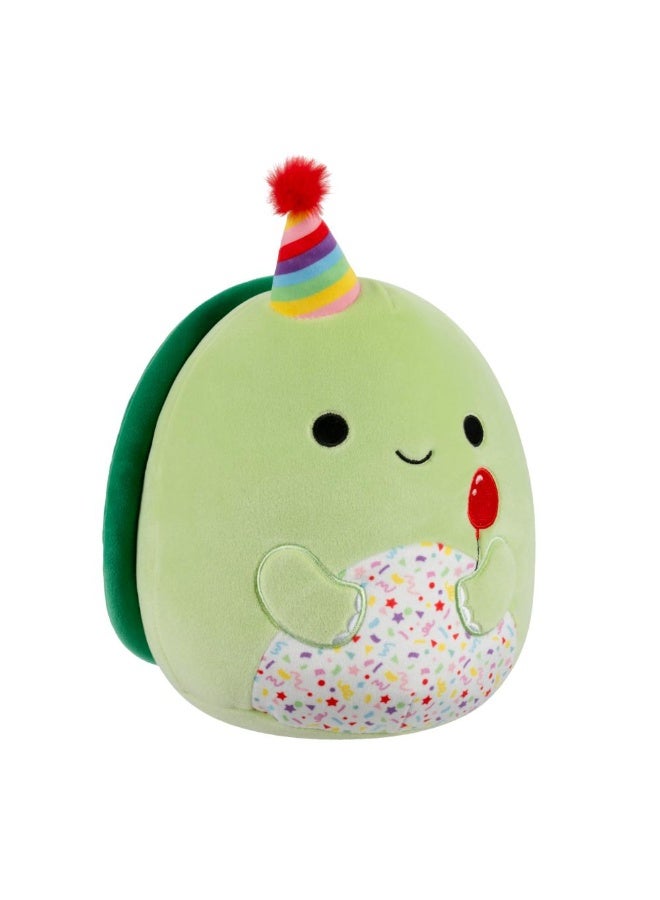 Squishmallows SQCR - Little Plush (7.5 Inch Squishmallows) (Henry - Green Turtle With Birthday Hat And Confetti Belly Holding Balloon) - Image 5