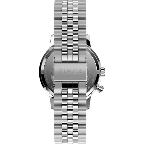 TIMEX Marlin Analog Watch for Man with Blue Round Dial & Silver Stainless Steel Bracelet Band Water Resistant Men's Wrist Watches - TWEG26802 - Image 3