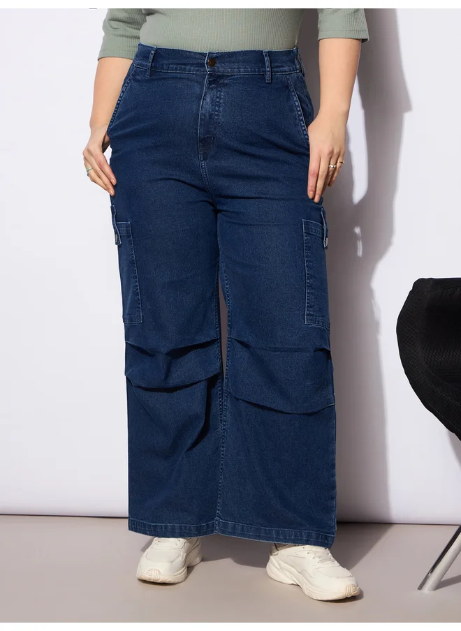 ساسافراس Sassafras Plus Size Straight Fit Jeans with Side Pockets Details