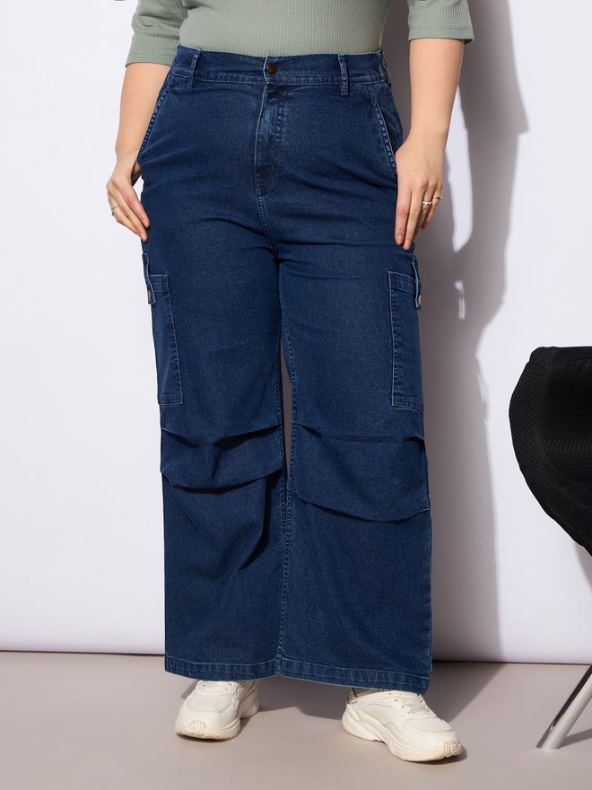 SASSAFRAS Sassafras Plus Size Straight Fit Jeans with Side Pockets Details  - Image 1