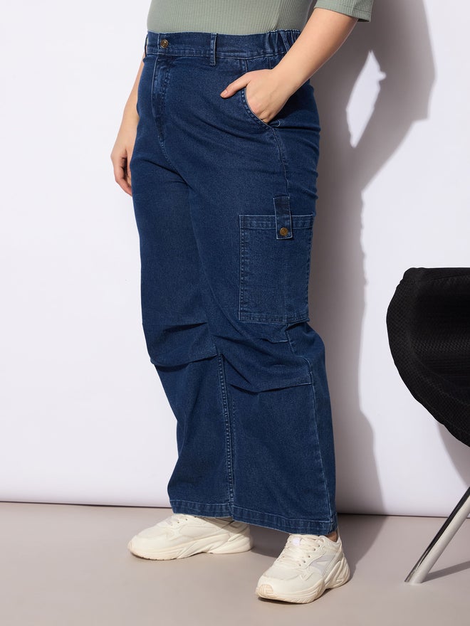 SASSAFRAS Sassafras Plus Size Straight Fit Jeans with Side Pockets Details  - Image 3