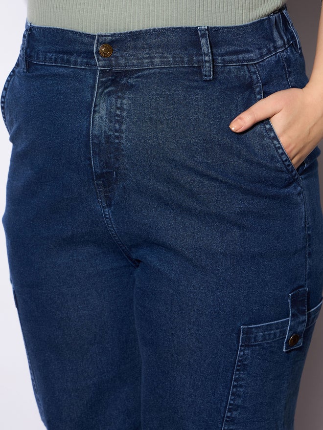 SASSAFRAS Sassafras Plus Size Straight Fit Jeans with Side Pockets Details  - Image 4