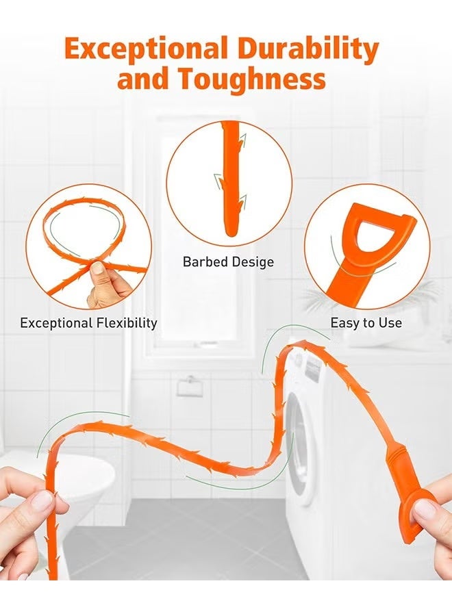 6 قطع مزيل انسداد الصرف الصحي، مزيل شعر الصرف الصحي، ثعبان السباكة، منظف الصرف الصحي مزيل انسداد الشعر، سهل وسريع الاستخدام على معظم المصارف ﻿ - Image 3