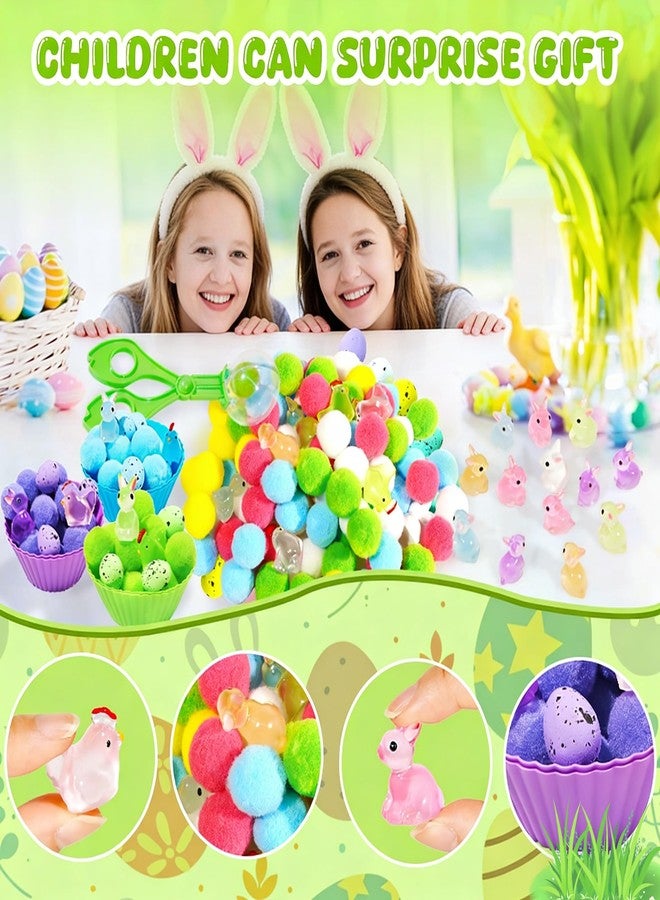 Bbiamsleep 318 Pcs Easter Sensory Bin Filler Fine Motor Skills Spring Sensory Bin Items Counting Sorting Pom Poms Decorations Include Mini Rabbit Figurines for Easter Sorting Counting - Image 5