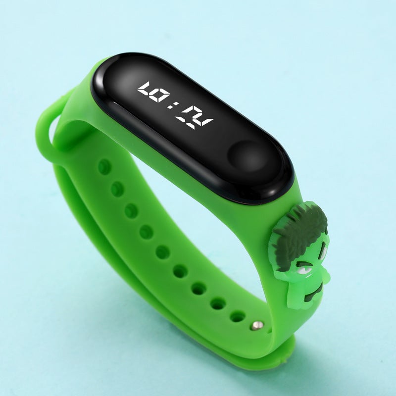 [M3] factory touch electronic watch doll watch children cartoon electronic watch student sports gift watch Green-Hulk (touch waterproof) 