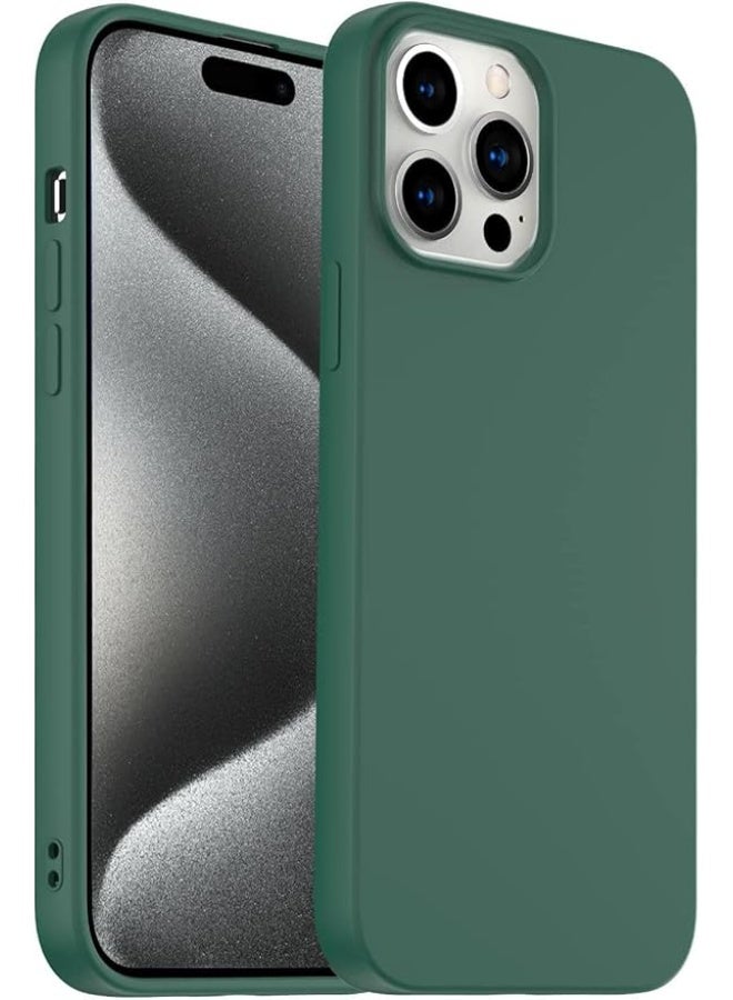 Liquid Silicone Cover For iPhone 15 Pro , Silky Soft Touch, Anti-Scratch Shockproof Protective Case with Microfiber Lining For iPhone 15 Pro - Green