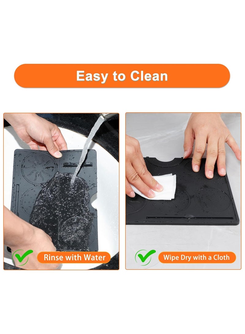 قاعدة تحضير القهوة  من السيليكون عالي الجودة مضادة للانزلاق مزودة بمناطق مخصصة للتامبر والبورتافلتر وأدوات الإسبريسو لتحضير القهوة باحترافيه - Image 4