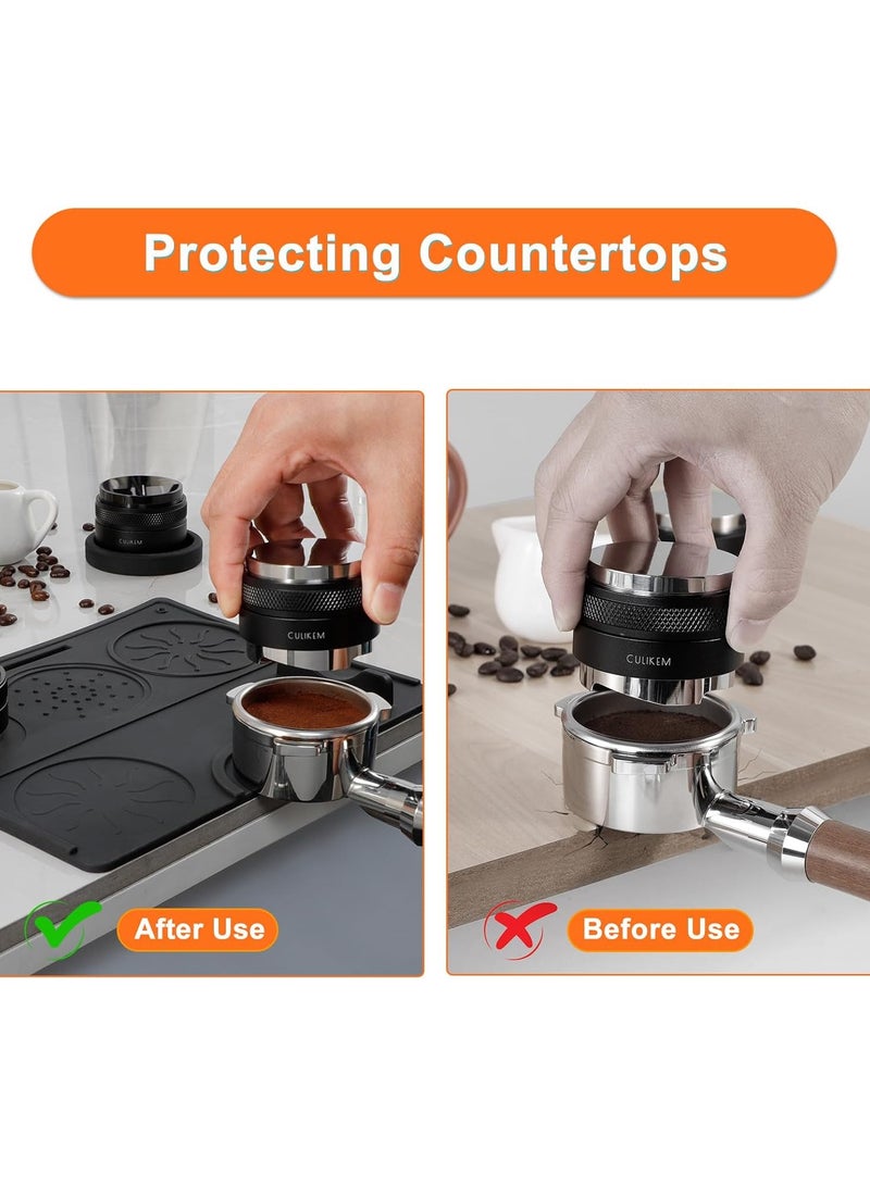 قاعدة تحضير القهوة  من السيليكون عالي الجودة مضادة للانزلاق مزودة بمناطق مخصصة للتامبر والبورتافلتر وأدوات الإسبريسو لتحضير القهوة باحترافيه - Image 5
