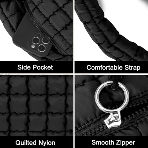 GASSDA Puffer Tote Bag for Women Large Quilted Puffy Lightweight Carryall Crossbody Tote Bag for Women (black) - Image 5