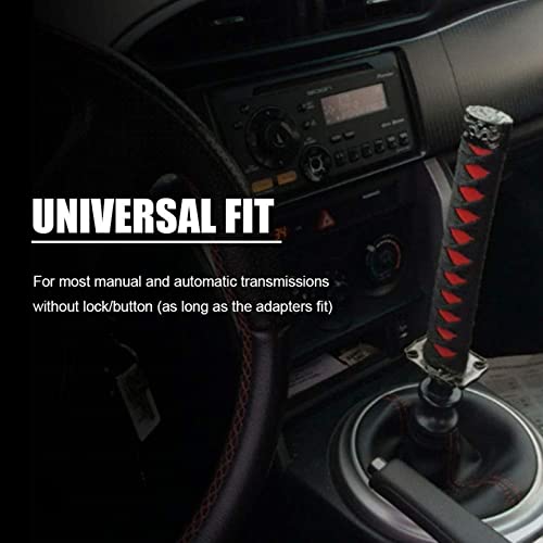RYANSTAR RACING RYANSTAR Katana Shift Knob Samurai Sword Gear Shifter with 4 Adapters Universal Fit Compatible with Manual Cars Most Automatic Cars with 4 Adapters Black+Red - Image 4