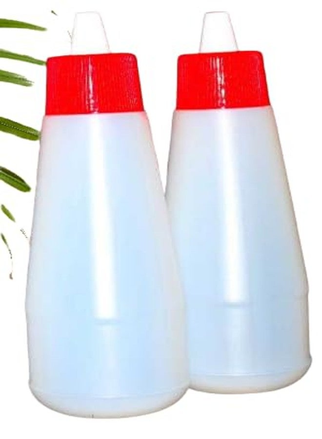 Trendmad Reusable Squeezy Sauce Bottle, Food Grade Ketchup Bottle, Freezer Safe (400 ML, White color, Pack of 2) - Image 1