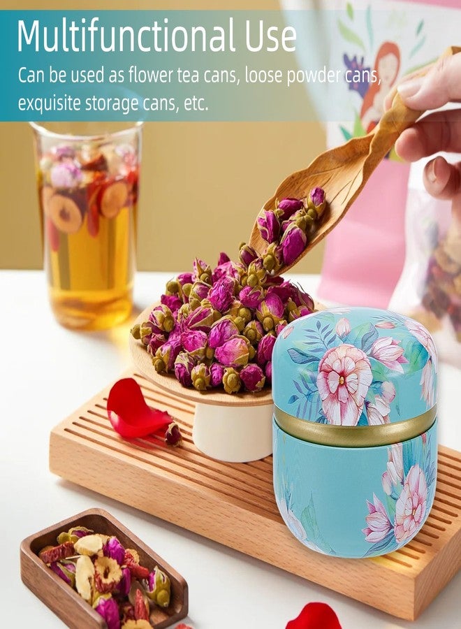 NICENEEDED Body Powder Puff and Container, Floral Pattern Travel Container with Power Puffs Loose Dusting Powder Box, Body Tin for Dressing Table Bathroom Bedroom - Image 5