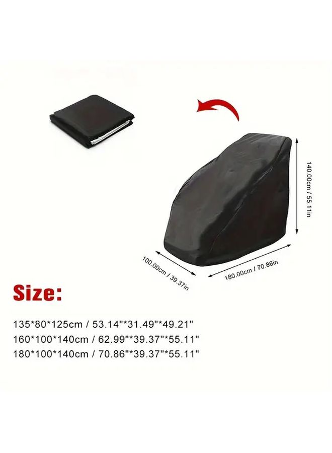 غطاء كرسي التدليك فضي الطول 180 سم العرض 100 سم الارتفاع 55.12 بوصة من البوليستر 210D حماية كاملة من الغبار وأشعة الشمس مع حقيبة تخزين للاستخدام في المنزل والمكتب مظهر عصري ومتين - Image 3