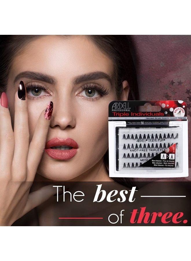 ARDELL False Eyelashes Triple Individuals Knot-Free Medium Black 4 Pack - Image 2