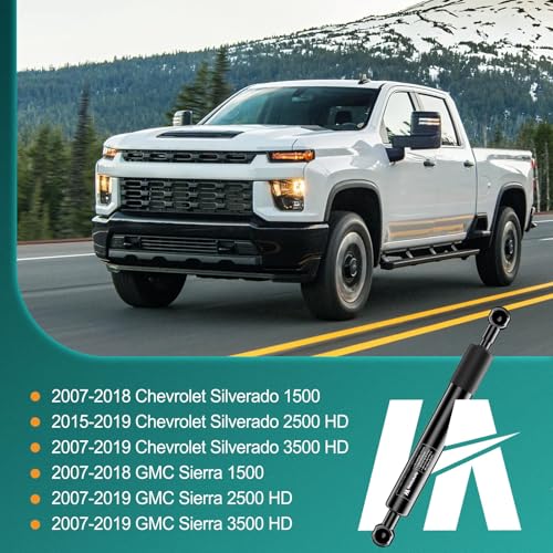 HelloAuto Truck Tailgate Assist Shock Compatible with 2007-2018 Chevy Silverado/GMC Sierra 1500&07-19 HD 2500 3500,Soft Open Close Truck Bed Tailgate Lift Kit Strut Damper,Include All Accessories - Image 3