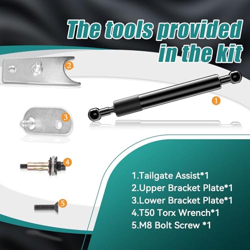 HelloAuto Truck Tailgate Assist Shock Compatible with 2007-2018 Chevy Silverado/GMC Sierra 1500&07-19 HD 2500 3500,Soft Open Close Truck Bed Tailgate Lift Kit Strut Damper,Include All Accessories - Image 2