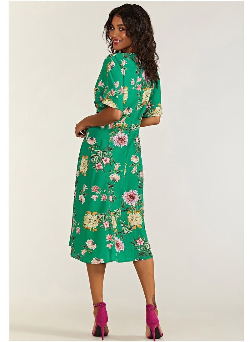 Yumi - Floral Kimono Midi Dress - Image 1