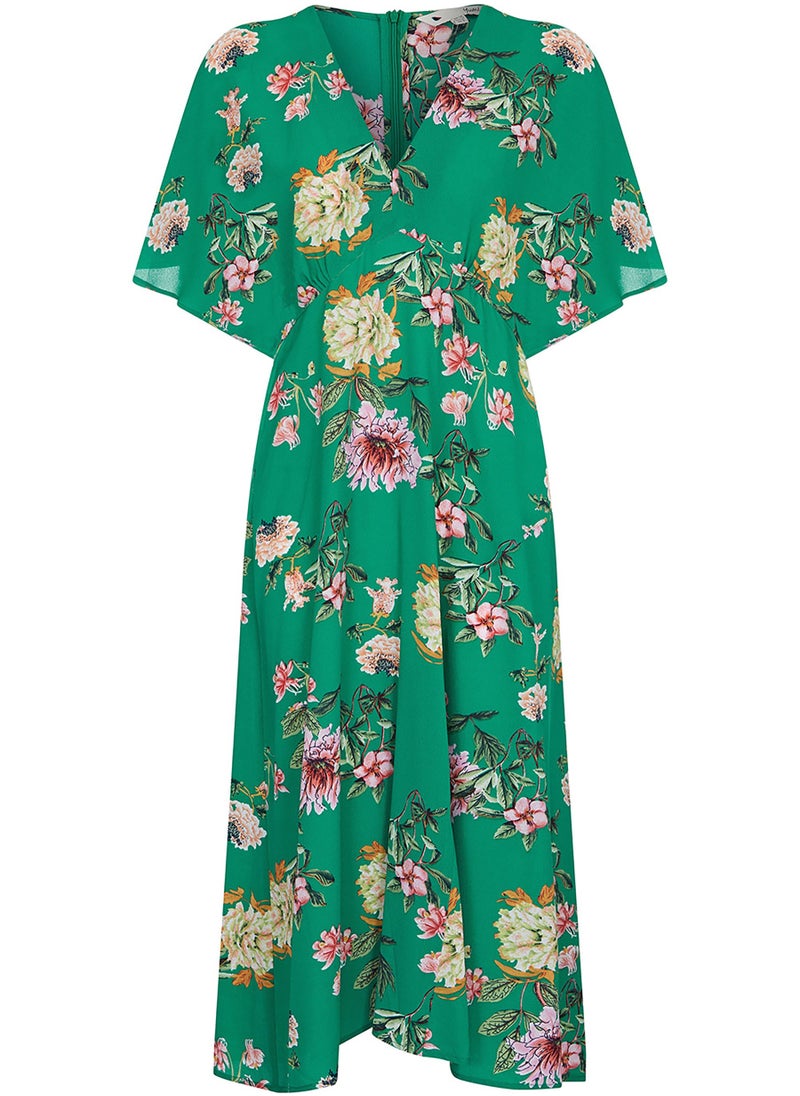 Yumi - Floral Kimono Midi Dress - Image 1
