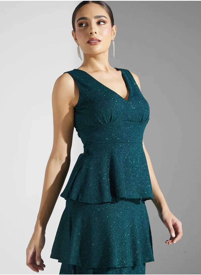 Ella Limited Edition Deep Neck Layered Dress