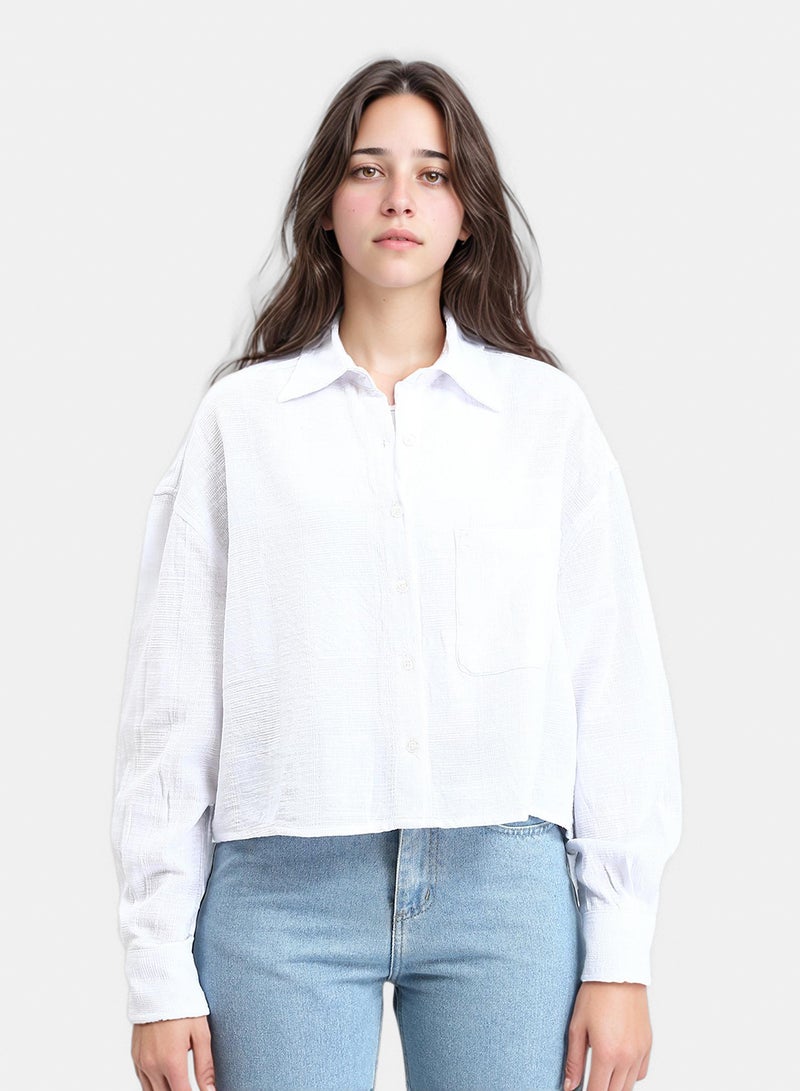 RAVIN Women R206570-Casual Long Sleeves Shirt with Front Pocket - Image 1