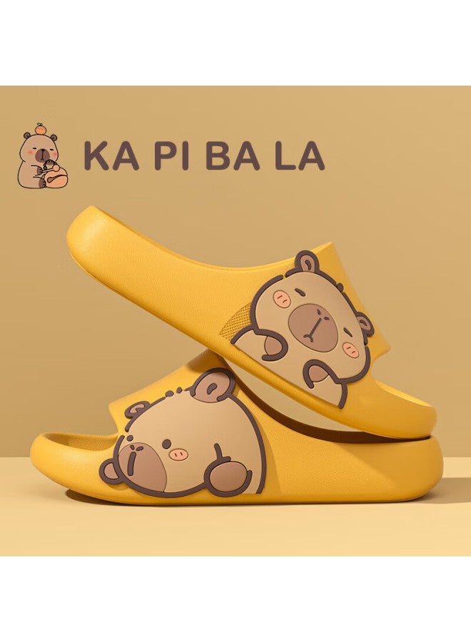 Xggc Capybara Cartoon Kids Slippers Girls Indoor Home Thick Sole Non-slip Cute Pink Size 26-27 - Image 3