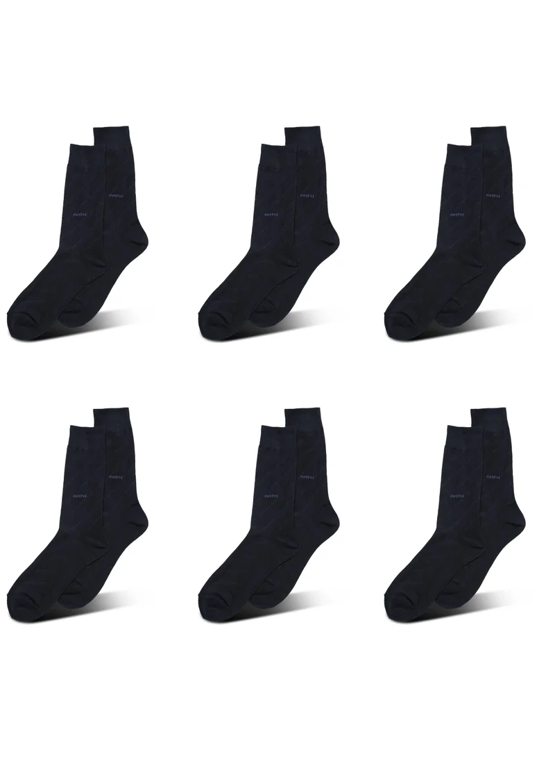 AMPM MEN'S FORMAL SOCKS (PACK OF 6) - BLUE