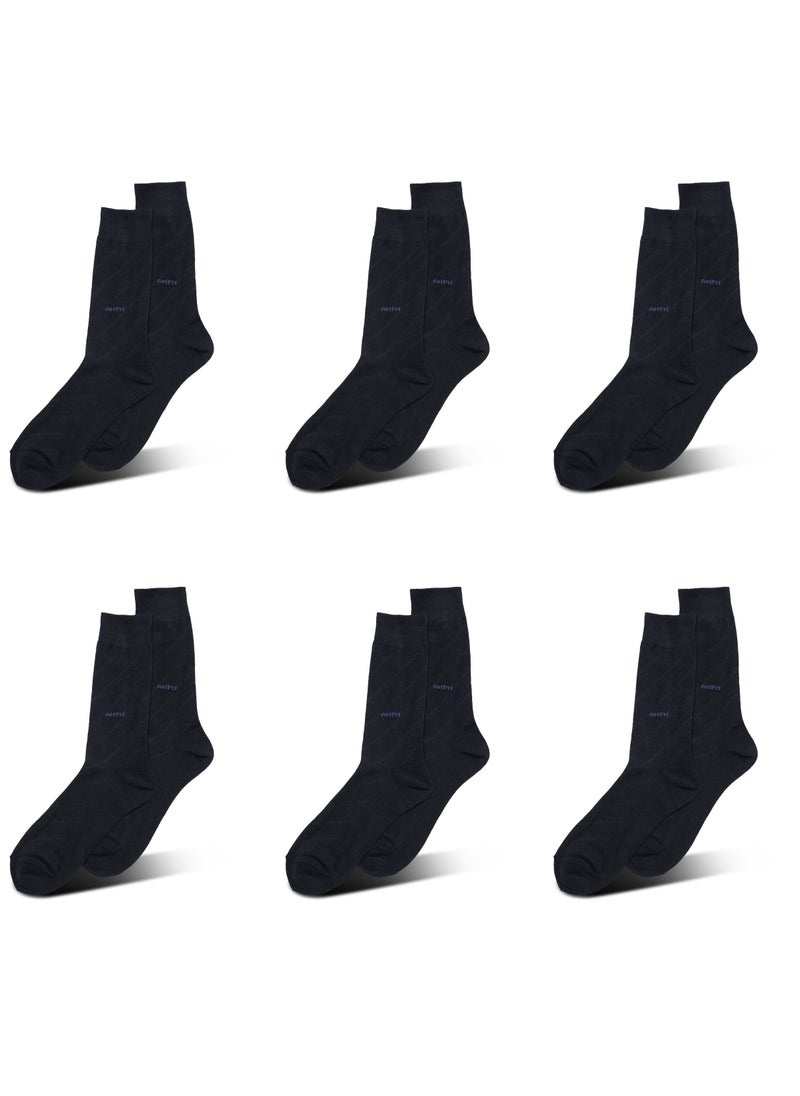 AMPM MEN'S FORMAL SOCKS (PACK OF 6) - BLUE  - Image 1