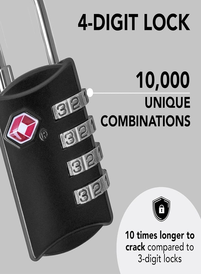 ILIKA TSA Luggage Locks with 4 Digit Combination, Heavy Duty Set Your Own Padlocks for Travel, Baggage, Suitcases & Backpacks, Multicolor (Pack of 1) - Image 3