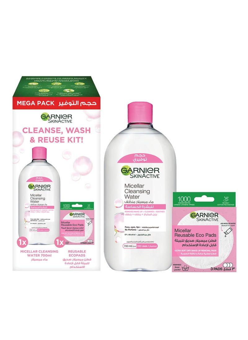Garnier - SkinActive Cleanse, Wash, And Re-Use Kit - Mega Size - Image 1