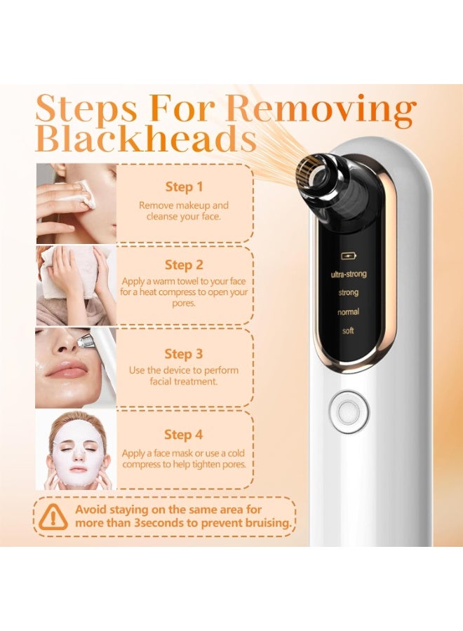 Professional Blackhead Suction Device – Electric Pore Cleaner with 4 Suction Levels and 4 Cleaning Heads – Rechargeable - Image 5