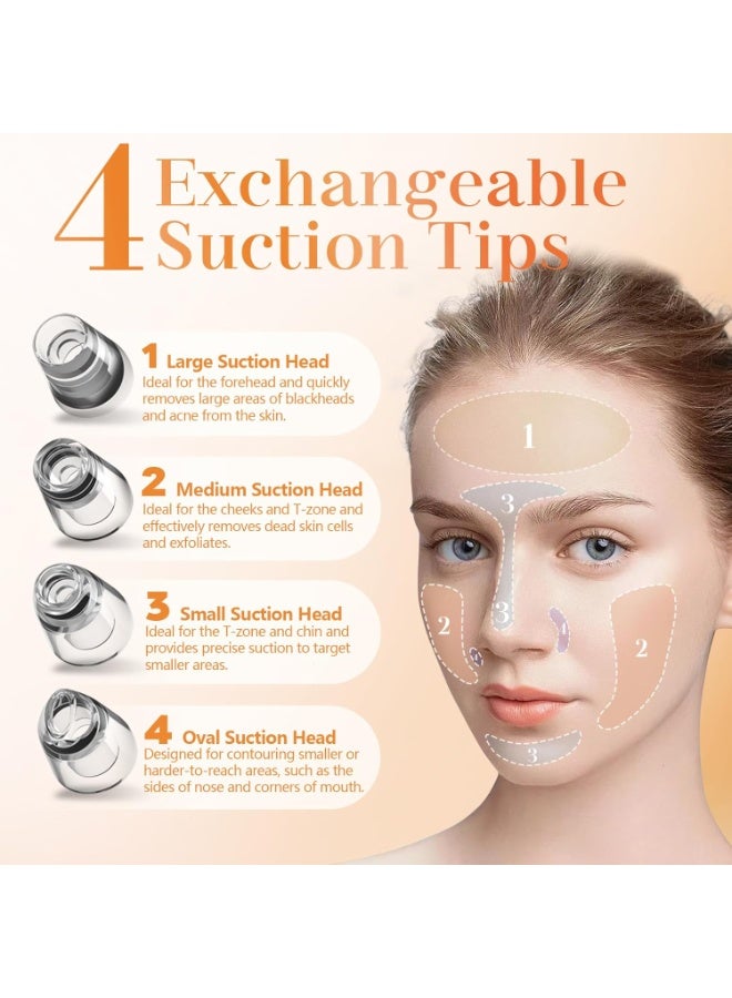 Professional Blackhead Suction Device – Electric Pore Cleaner with 4 Suction Levels and 4 Cleaning Heads – Rechargeable - Image 4