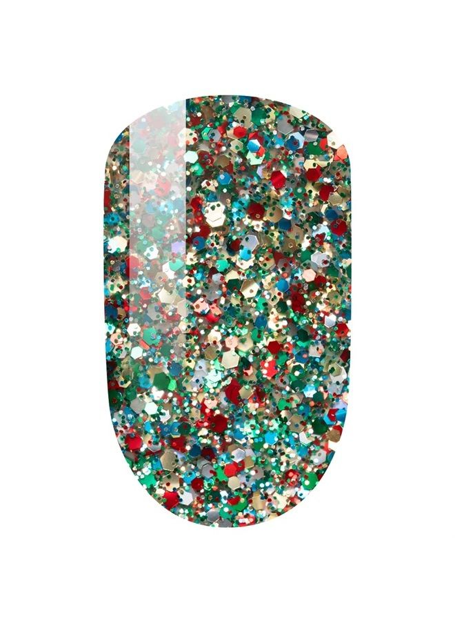 Lechat Perfect Match Gel Polish, Electric Masquerade, Green, Red, Yellow, Blue Glitter on Clear Base, Easy Application, Soak Off Formula, 0.5 Fl Oz - Image 2