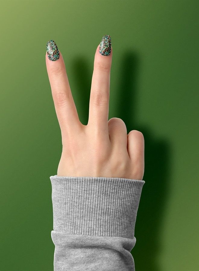 Lechat Perfect Match Gel Polish, Electric Masquerade, Green, Red, Yellow, Blue Glitter on Clear Base, Easy Application, Soak Off Formula, 0.5 Fl Oz - Image 3