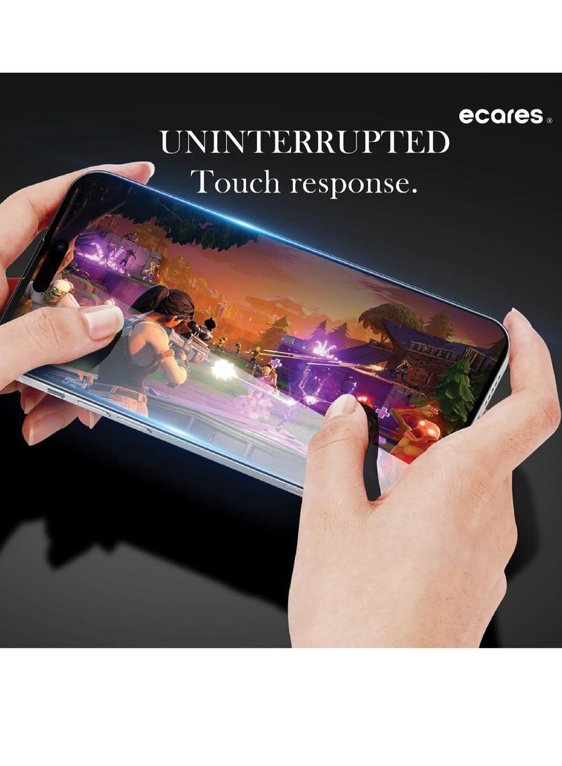 إيكاريس إي كيرز® واقي شاشة iPhone 15، شفاف عالي الدقة، زجاج مقسى 9H، حماية من الدرجة العسكرية، مقاوم للخدش، مضاد لبصمات الأصابع، تغطية كاملة، مضاد للاصفرار، خالي من الفقاعات، (حزمة-2) - Image 5