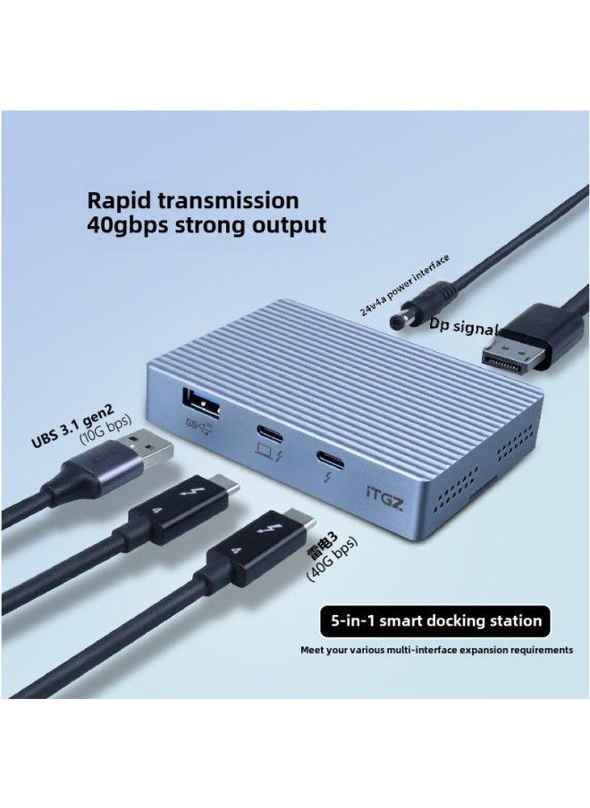 ITGZ Thunderbolt 3 Dual Disk Solid State Hard Disk Box Docking Station Thunderbolt 4JHL7440 Mobile Computer Notebook External-Color:Thunderbolt Double Disc Docking Station  - Image 4