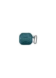 Airpods 3 Shockproof Case Armor Rugged Cover with Keychain Compatible with Apple Airpods 3rd Generation Midnight Green