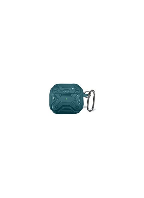 Airpods 3 Shockproof Case Armor Rugged Cover with Keychain Compatible with Apple Airpods 3rd Generation Midnight Green