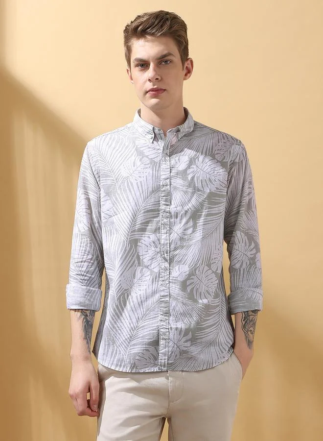 Dennis Lingo Sophisticated Sage Green Shirt For Men With A Modern Touch Crafted From Breathable Fabric