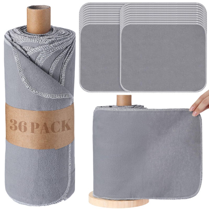 Noveread 36 Pack Vintage Reusable Cleaning Cloths Washable Cotton Kitchen Towels for Home (Gray) - Image 1