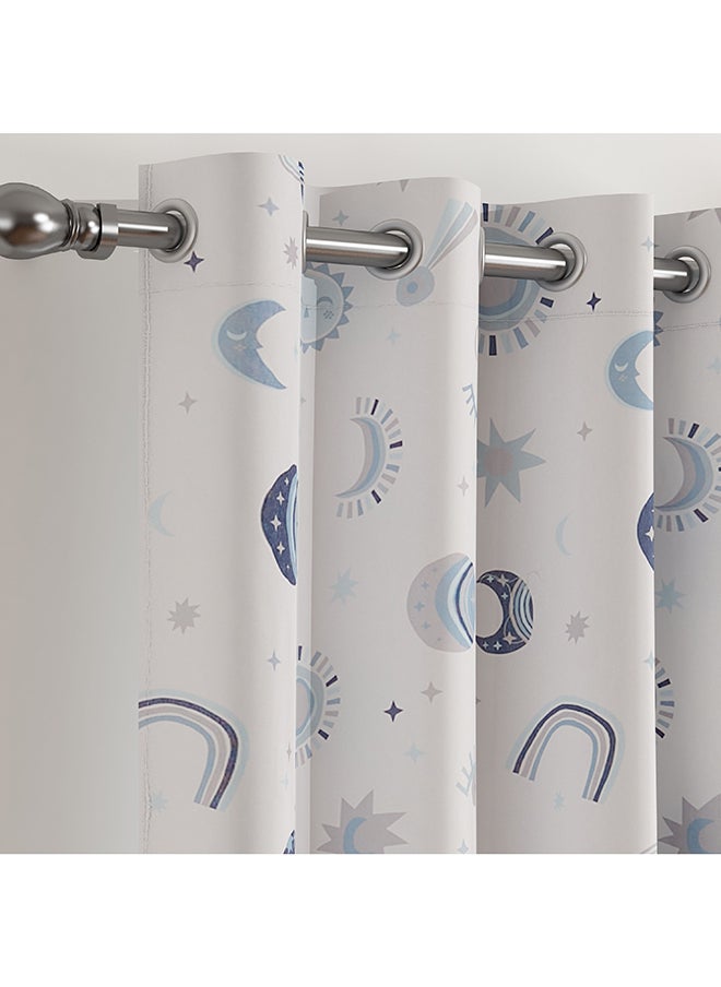 Home Box Harry 2-Piece Celestial Print Cotton Curtain Set 240 x 140 cm  - Image 2