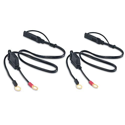 iMESTOU Motorcycle Solar SAE Quick Disconnect Extension Cable Adapter, Ring Terminal Harness with Black Fused 2-Pin Quick Disconnect Plug to Solar Panel, Power Supply, Motorcycle/Motorbike/Car (2pcs) - Image 1