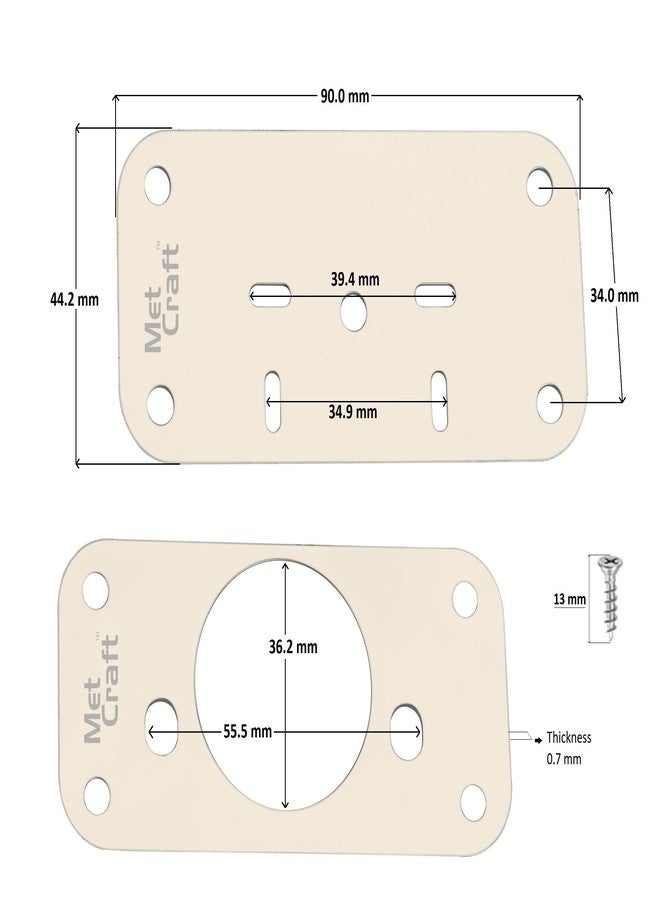 Met Craft Stainless Steel 304 Grade Cabinet Repair Plates with Pre-Punched Holes and Screws I Universal for All Auto Concealed Hinge I for Doors, Cabinets, Cupboard Door, Wardrobes (Silver,4set) - Image 3