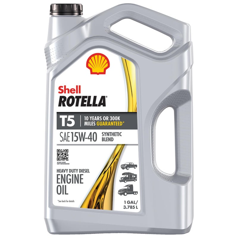 Shell Rotella زيت محرك ديزل شل روتيلا T5 خليط صناعي 15W-40، 1 جالون - Image 1