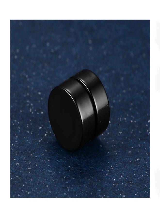 Shree Ju™ Trendy Black Round Non Piercing Punk Barbell Dumbbell Strong Magnetic Studs Earrings Stainless Steel Bali Fashion Jewellery For Men Women Boys Girls Unisex - Image 4