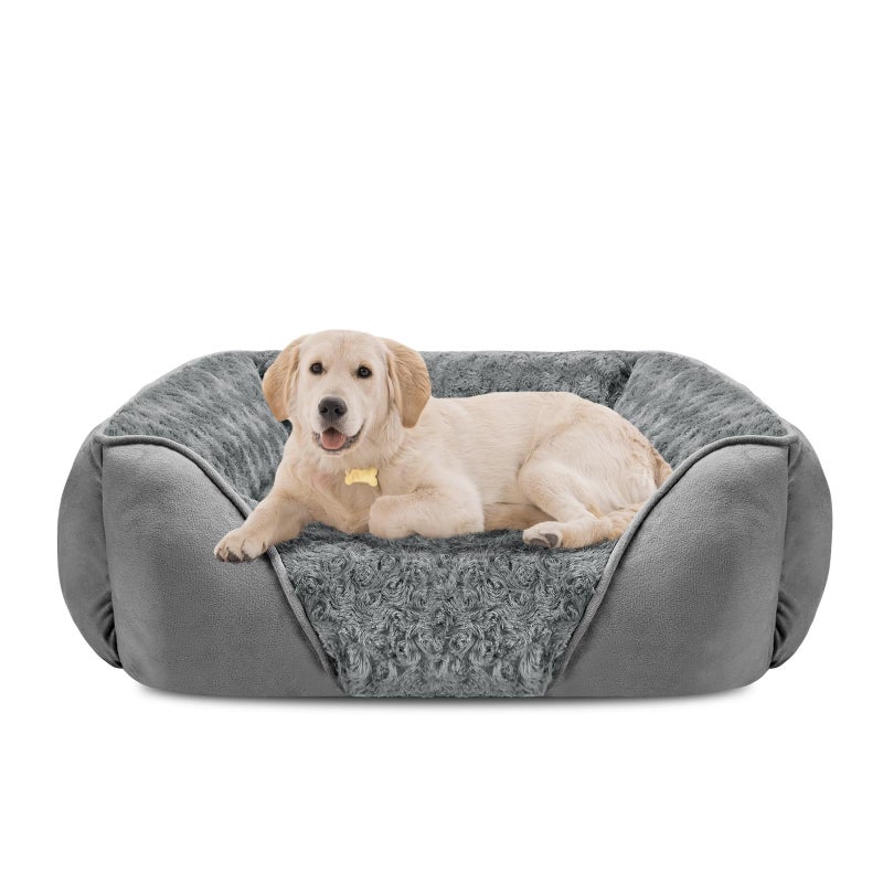 INVENHO Large Dog Bed Rectangle Washable Orthopedic Soft Calming Sleeping Durable Pet Cuddler with Anti-Slip Bottom - Image 1