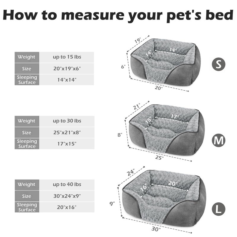 INVENHO Large Dog Bed Rectangle Washable Orthopedic Soft Calming Sleeping Durable Pet Cuddler with Anti-Slip Bottom - Image 3